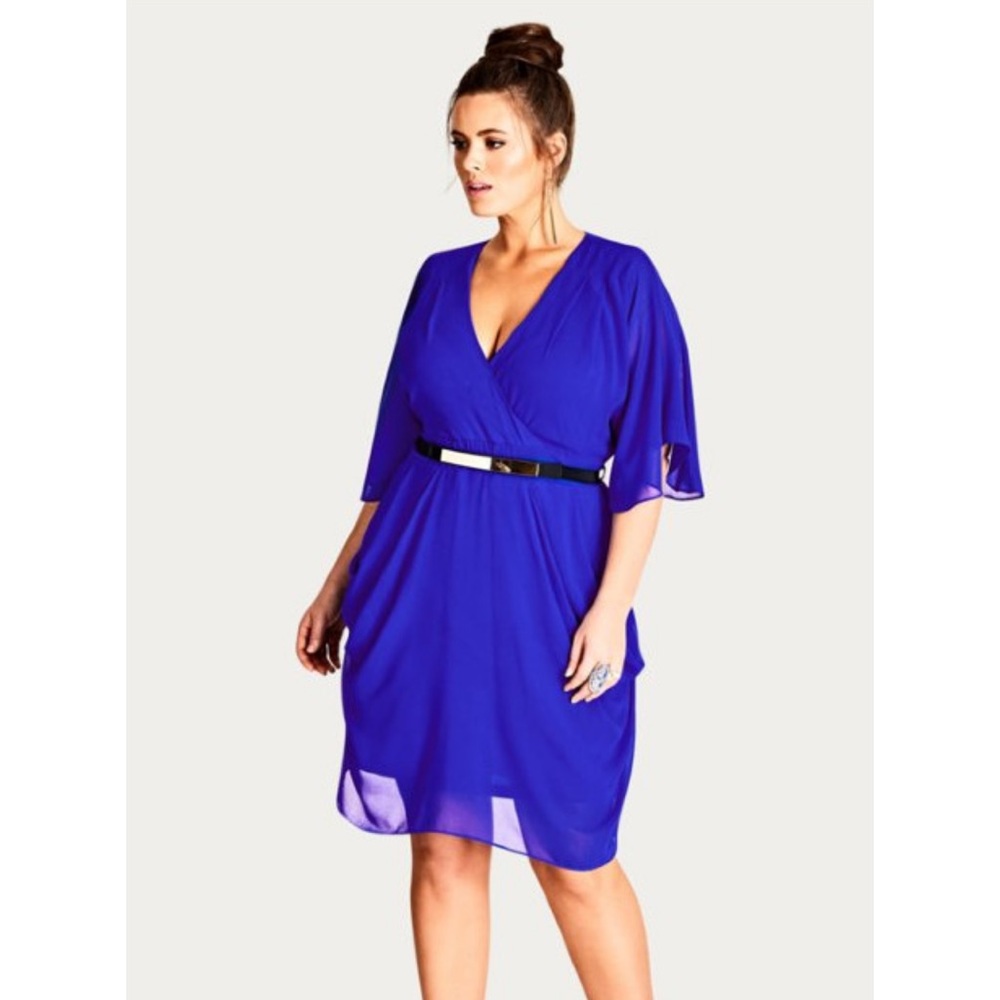 CITY CHIC Draped Faux Wrap Dress